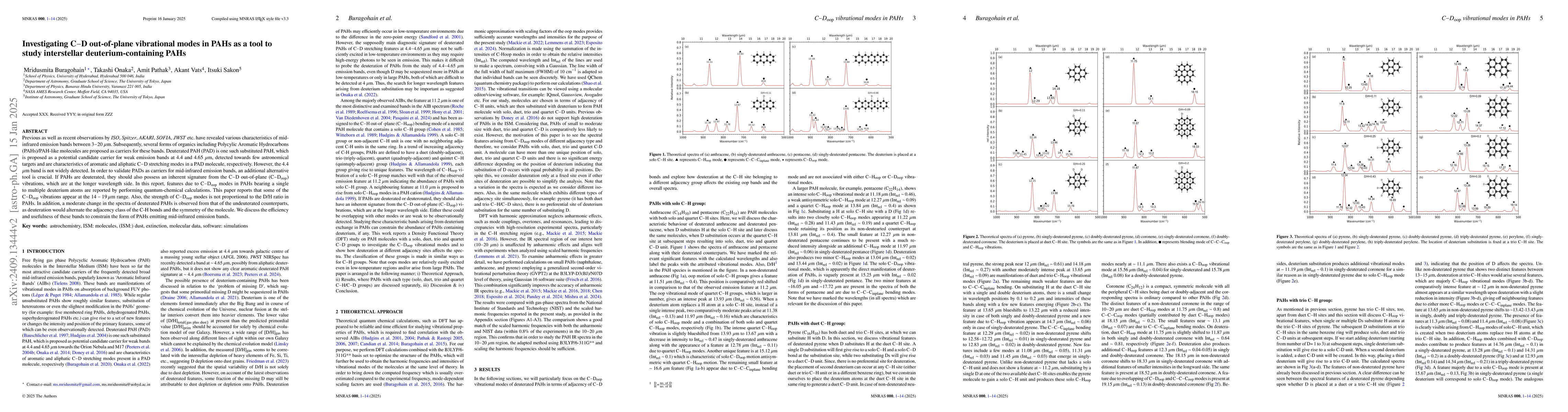 Thumbnail for Investigating C-Doop vibrational modes in PAHs as a tool to study
  interstellar deuterium-containing PAHs