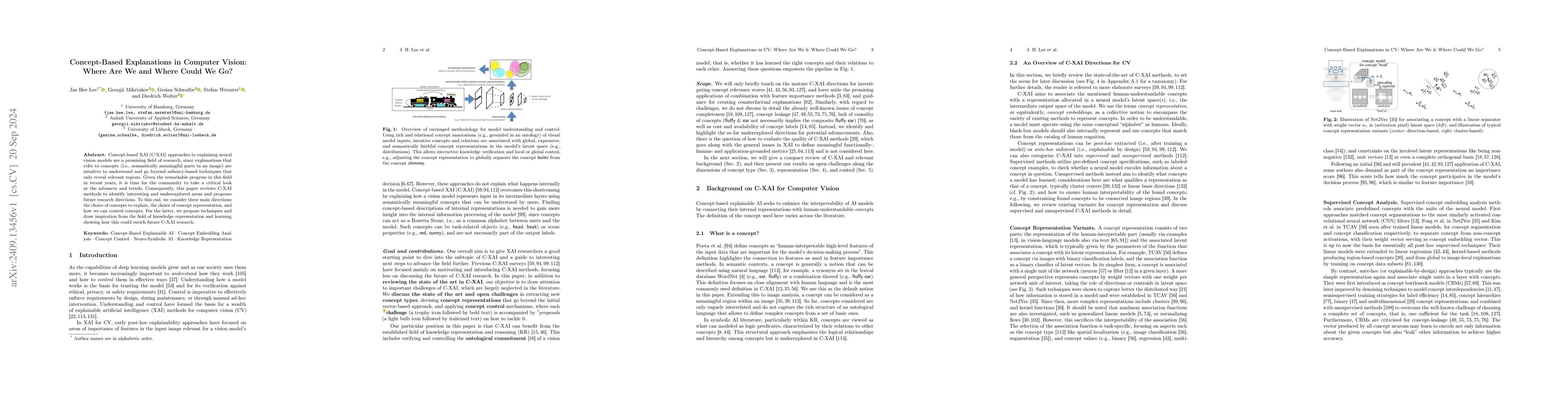 Thumbnail for Concept-Based Explanations in Computer Vision: Where Are We and Where
  Could We Go?
