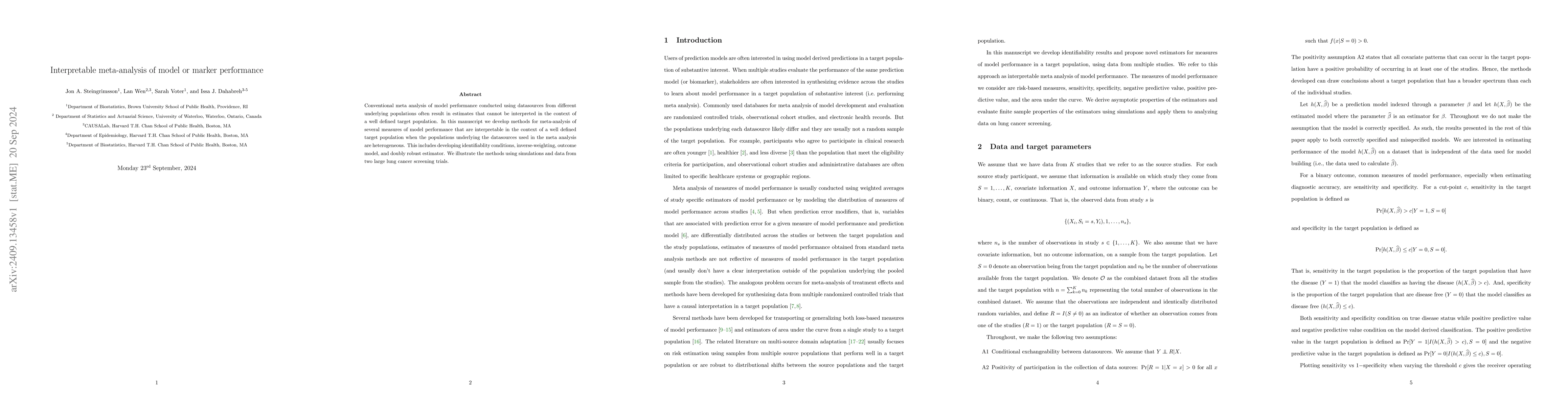 Thumbnail for Interpretable meta-analysis of model or marker performance