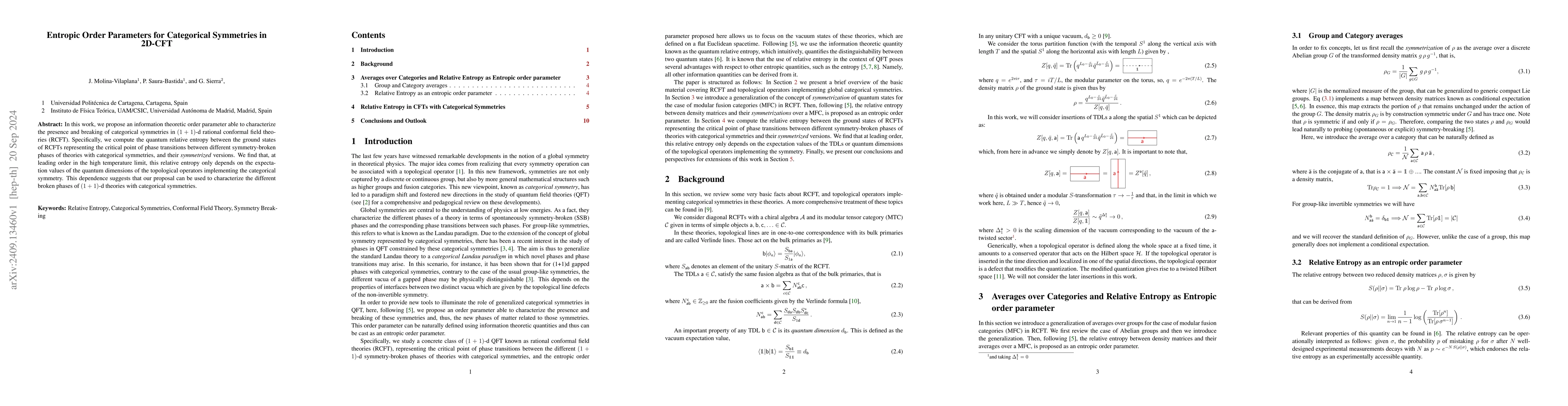 Thumbnail for Entropic Order Parameters for Categorical Symmetries in 2D-CFT