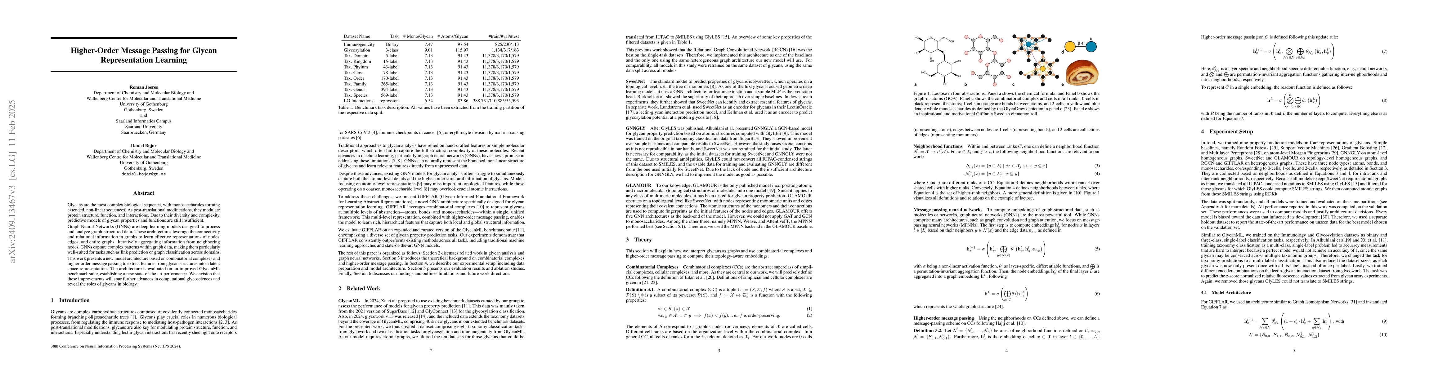 Thumbnail for Higher-Order Message Passing for Glycan Representation Learning
