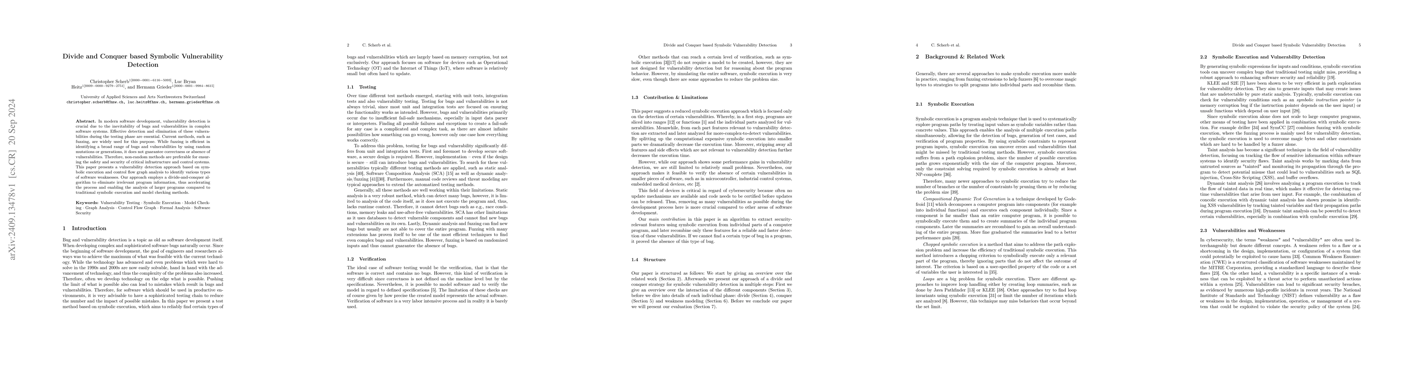 Thumbnail for Divide and Conquer based Symbolic Vulnerability Detection