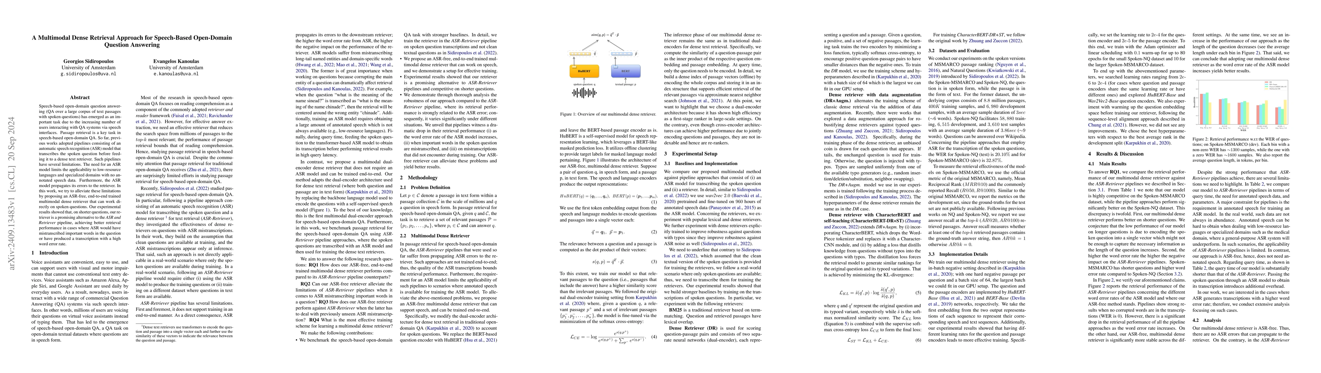 Thumbnail for A Multimodal Dense Retrieval Approach for Speech-Based Open-Domain
  Question Answering