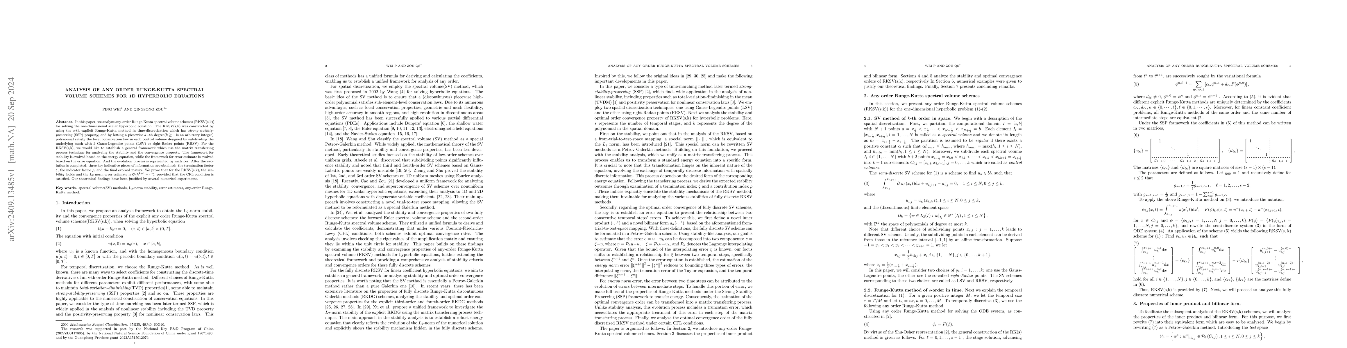 Thumbnail for Analysis of any order Runge-Kutta Spectral Volume Schemes for 1D
  Hyperbolic Equations