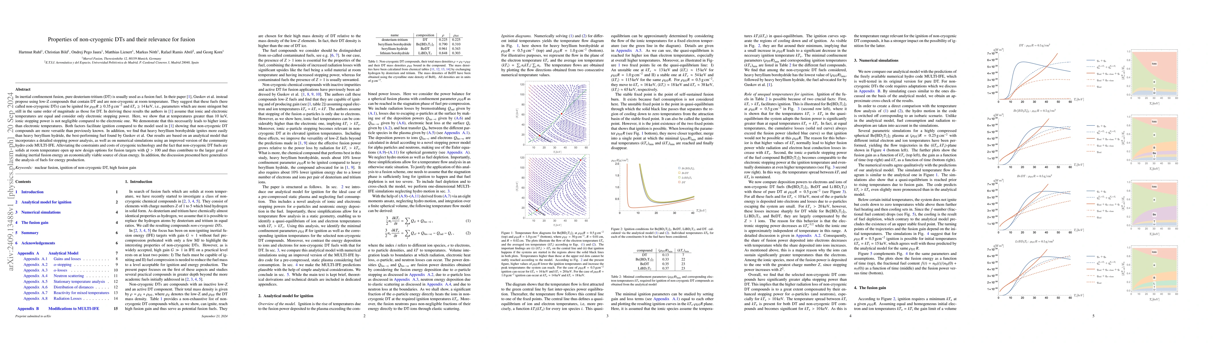 Thumbnail for Properties of non-cryogenic DTs and their relevance for fusion
