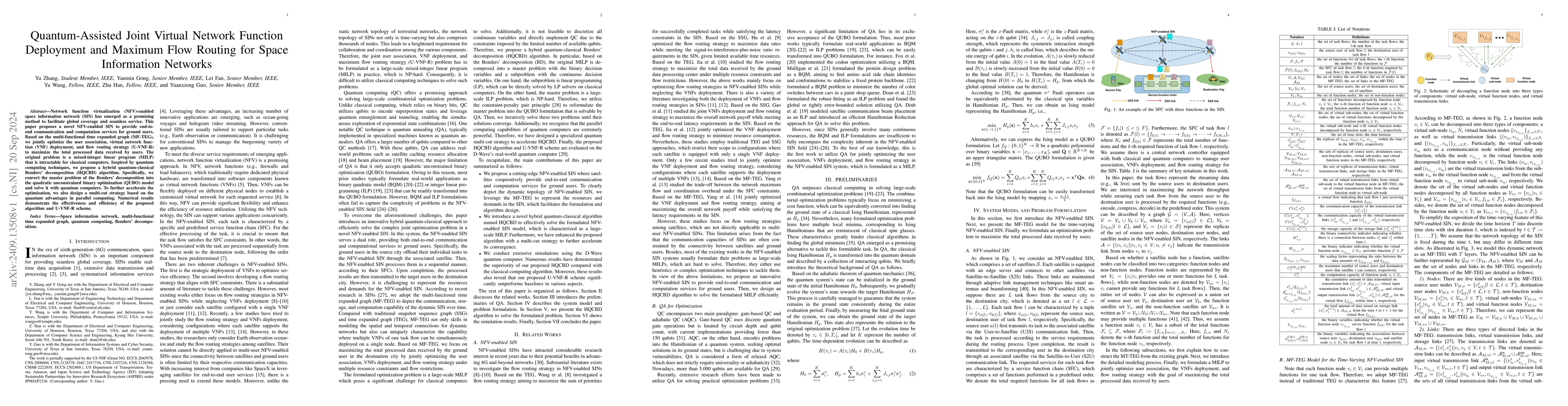 Thumbnail for Quantum-Assisted Joint Virtual Network Function Deployment and Maximum
  Flow Routing for Space Information Networks