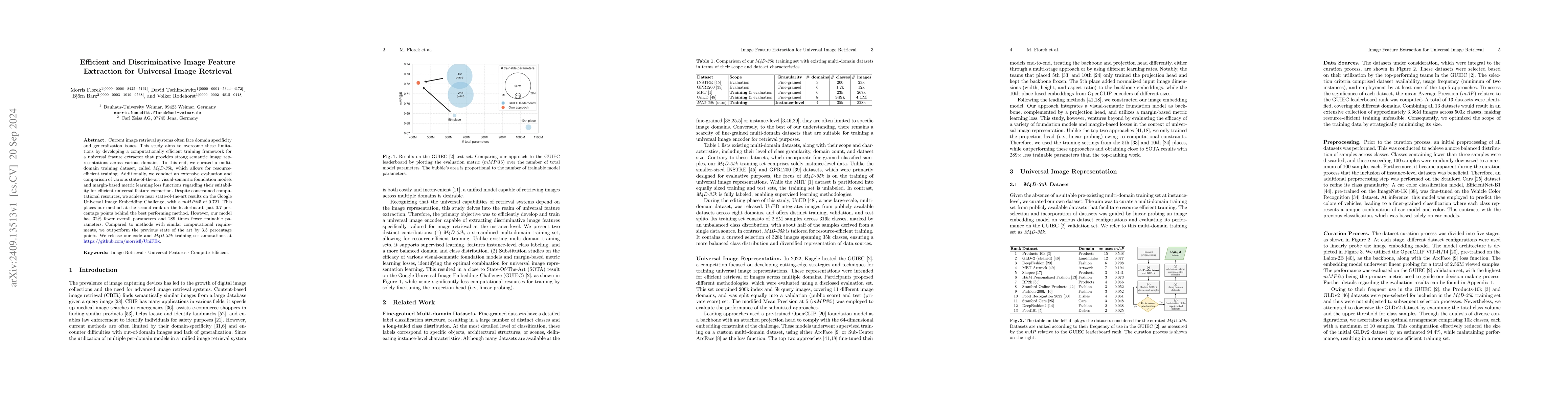 Thumbnail for Efficient and Discriminative Image Feature Extraction for Universal
  Image Retrieval