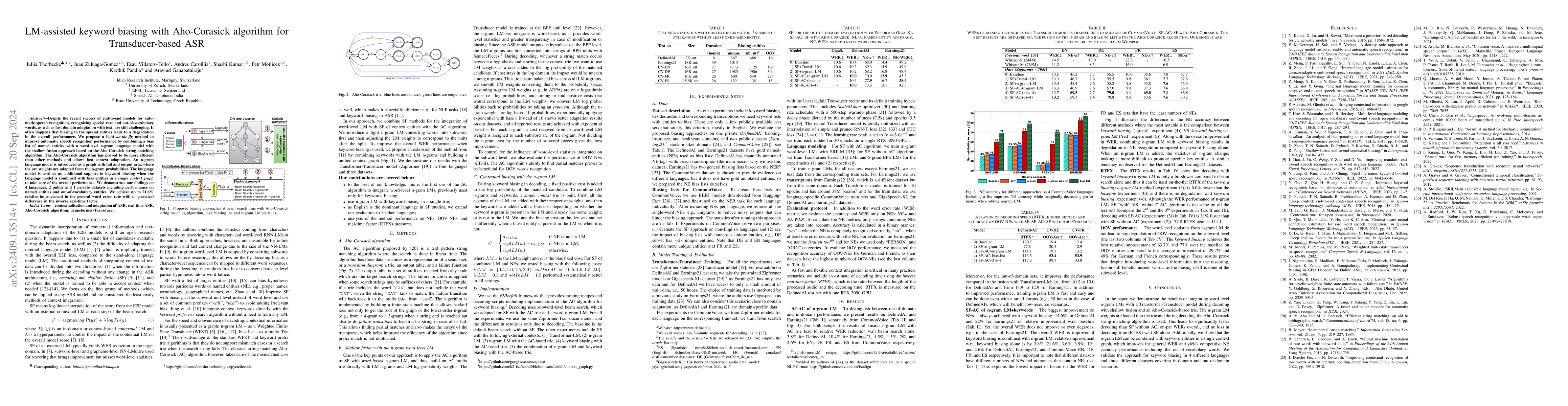 Thumbnail for LM-assisted keyword biasing with Aho-Corasick algorithm for
  Transducer-based ASR