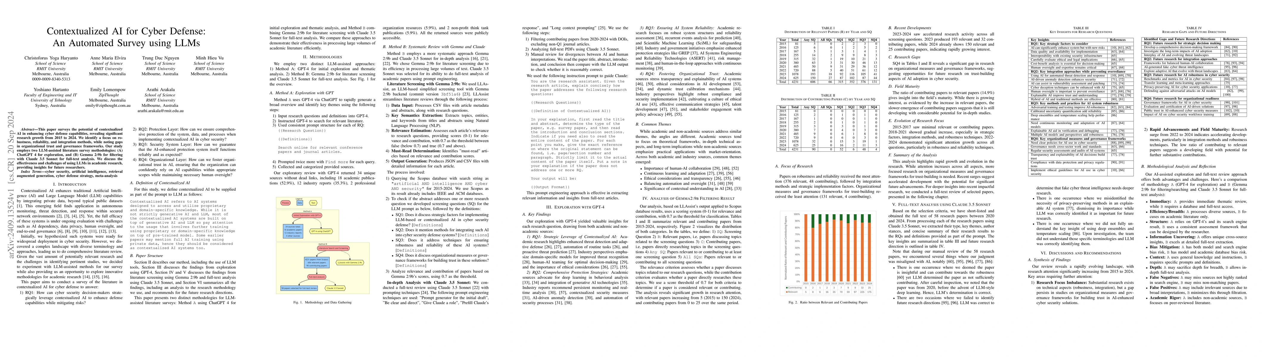Thumbnail for Contextualized AI for Cyber Defense: An Automated Survey using LLMs