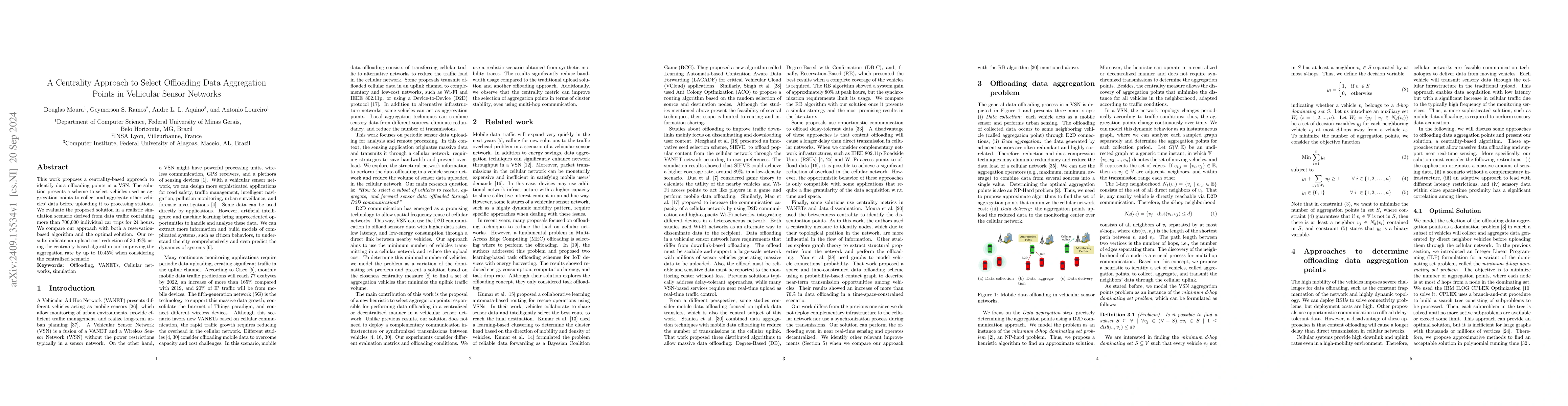 Thumbnail for A Centrality Approach to Select Offloading Data Aggregation Points in
  Vehicular Sensor Networks