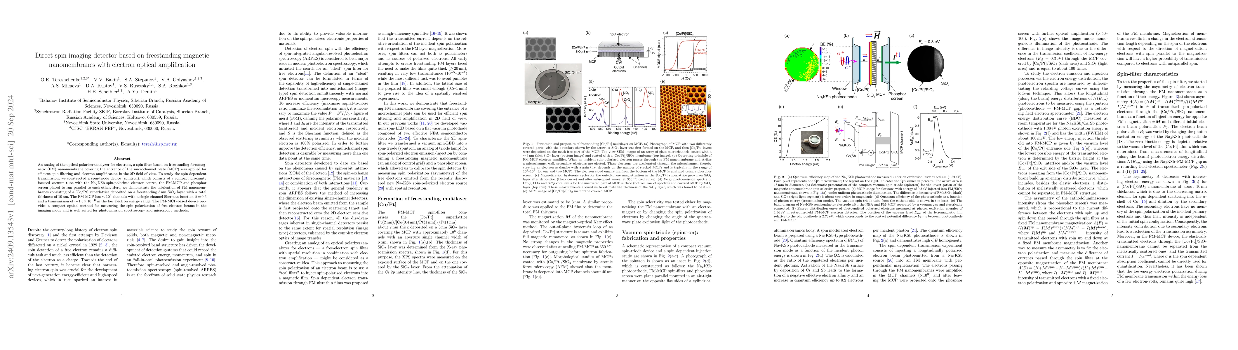 Thumbnail for Direct spin imaging detector based on freestanding magnetic
  nanomembranes with electron optical amplification