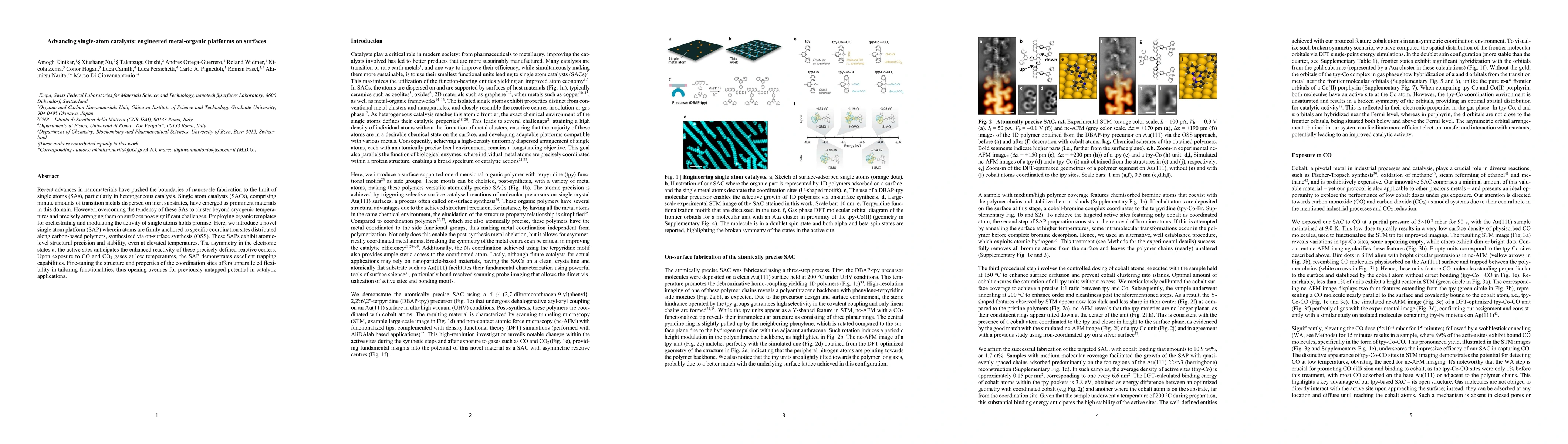 Thumbnail for Advancing single-atom catalysts: engineered metal-organic platforms on
  surfaces