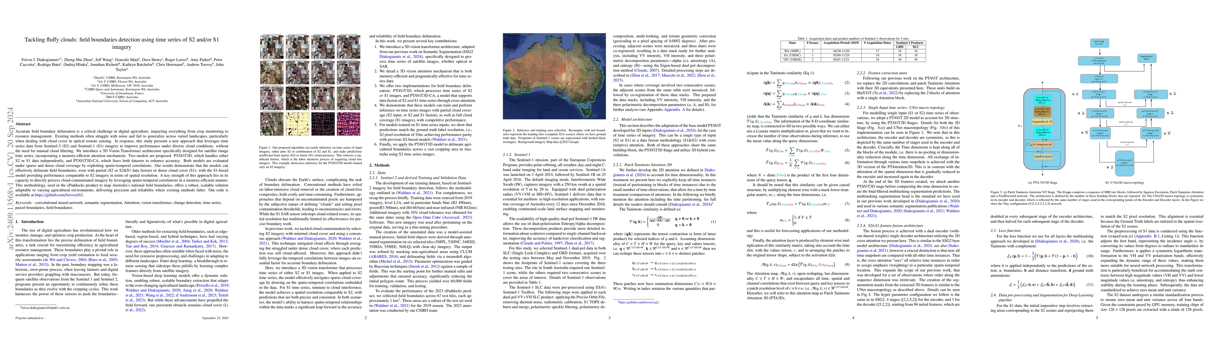Thumbnail for Tackling fluffy clouds: field boundaries detection using time series of
  S2 and/or S1 imagery