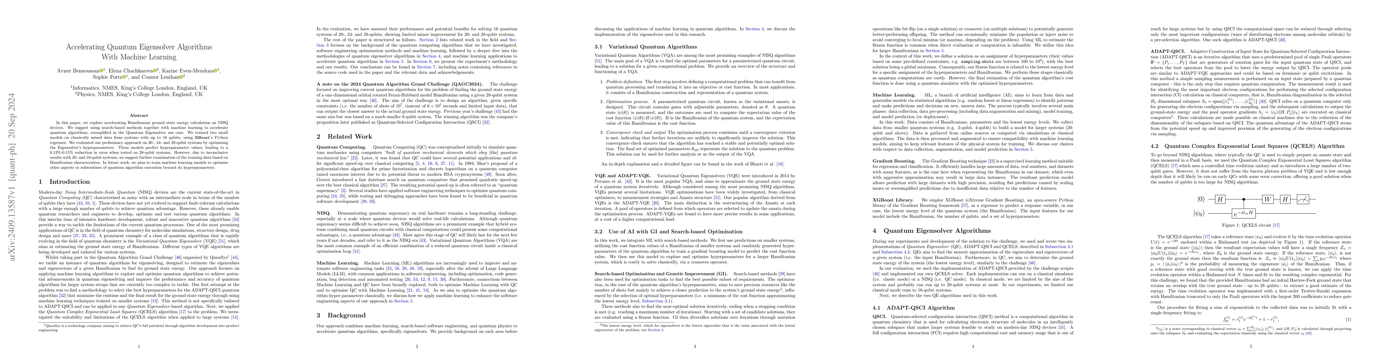 Thumbnail for Accelerating Quantum Eigensolver Algorithms With Machine Learning