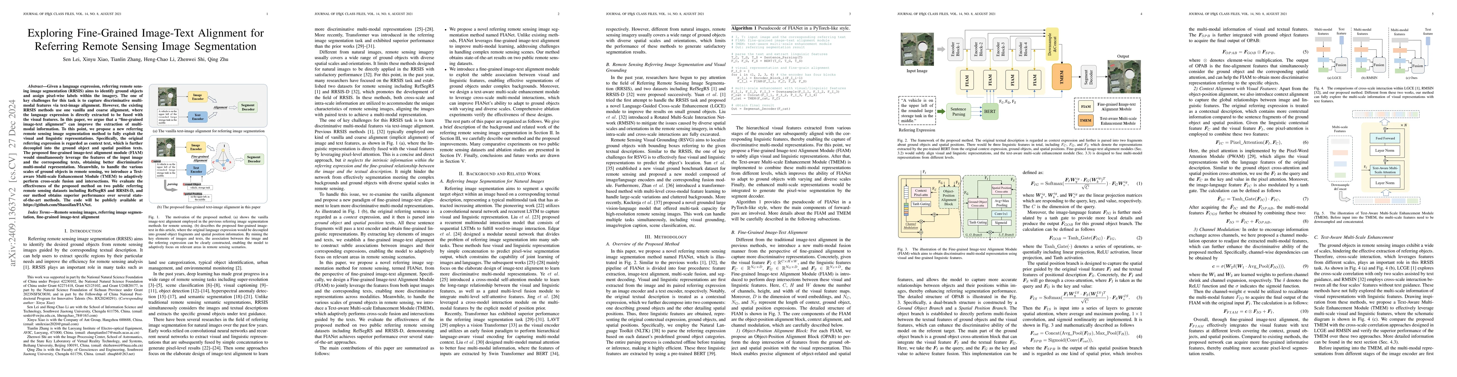 Thumbnail for Exploring Fine-Grained Image-Text Alignment for Referring Remote Sensing
  Image Segmentation