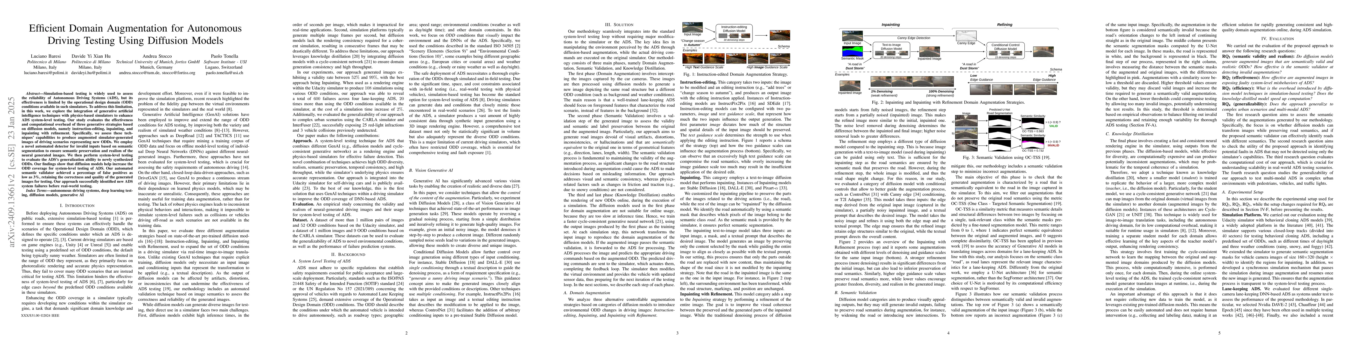 Thumbnail for Efficient Domain Augmentation for Autonomous Driving Testing Using
  Diffusion Models