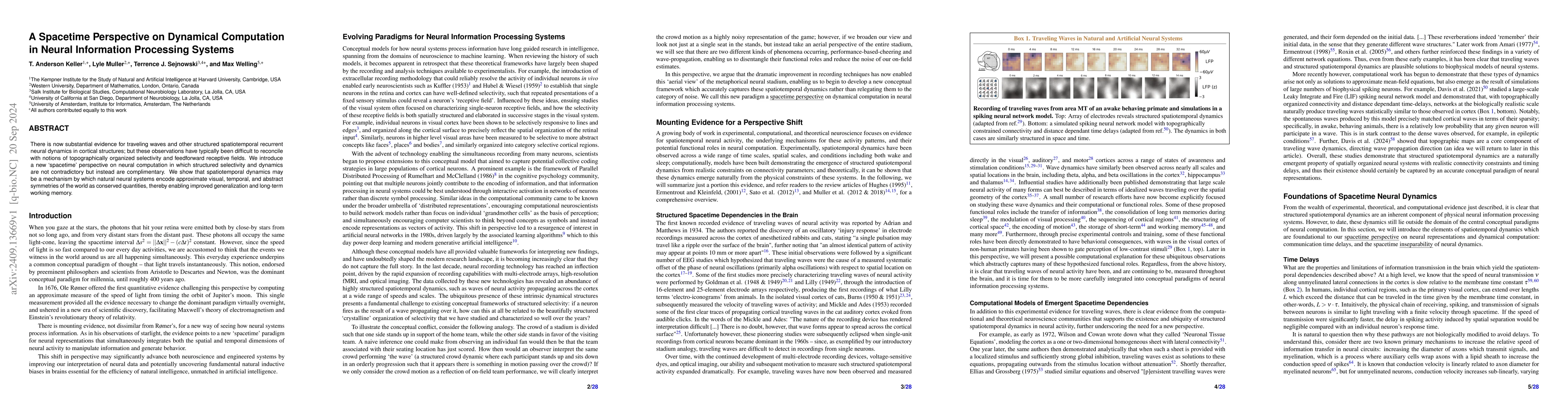Thumbnail for A Spacetime Perspective on Dynamical Computation in Neural Information
  Processing Systems