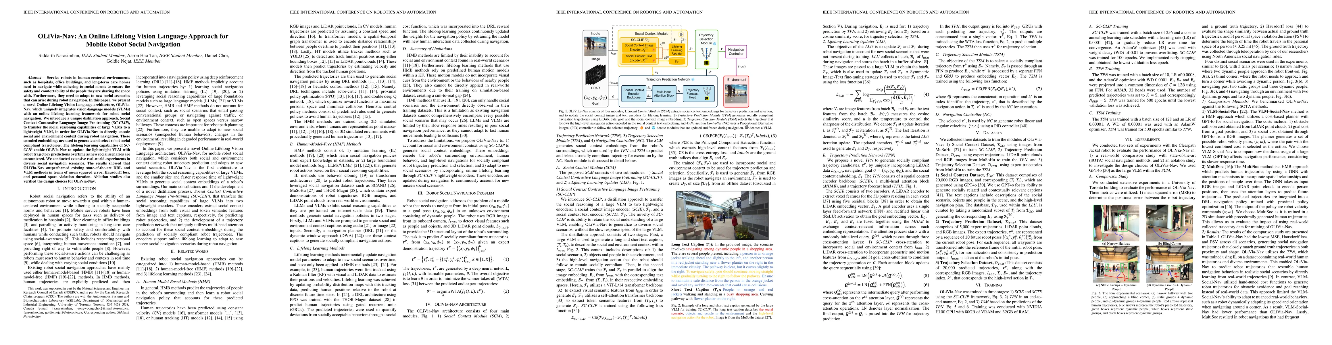Thumbnail for OLiVia-Nav: An Online Lifelong Vision Language Approach for Mobile Robot
  Social Navigation