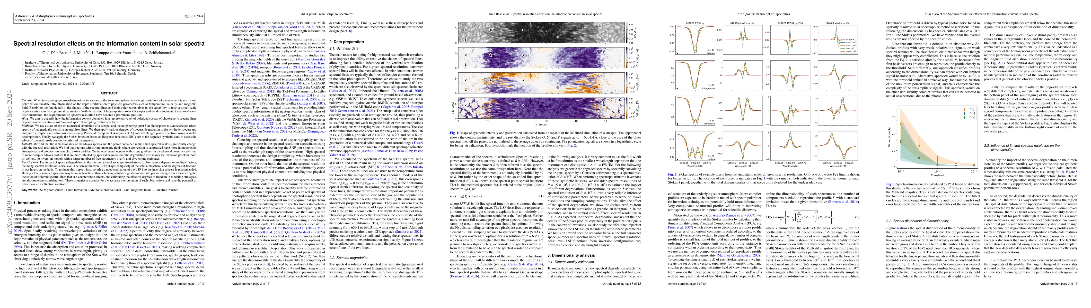Thumbnail for Spectral resolution effects on the information content in solar spectra