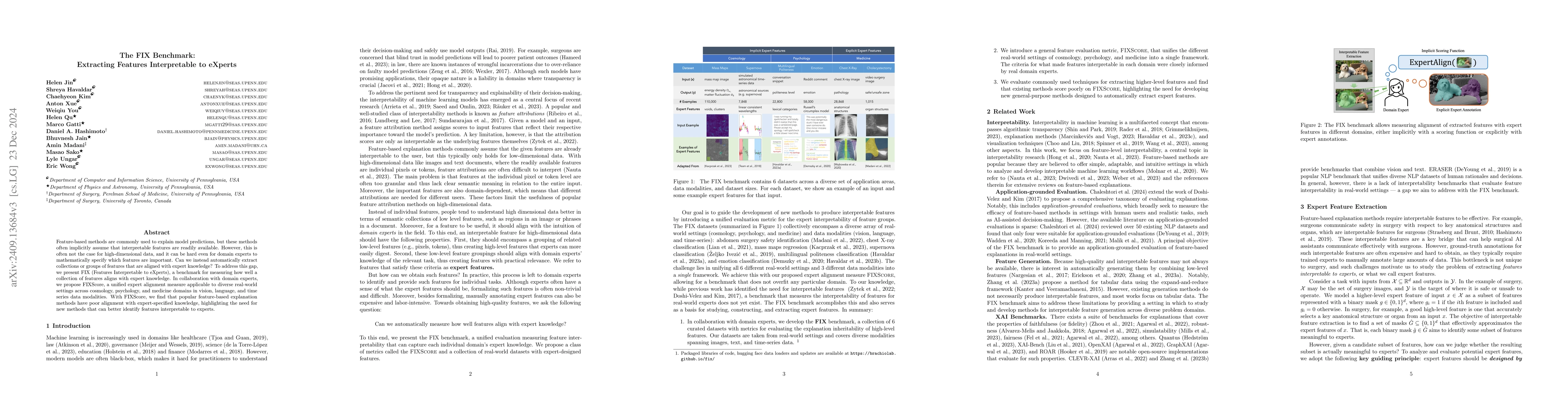 Thumbnail for The FIX Benchmark: Extracting Features Interpretable to eXperts