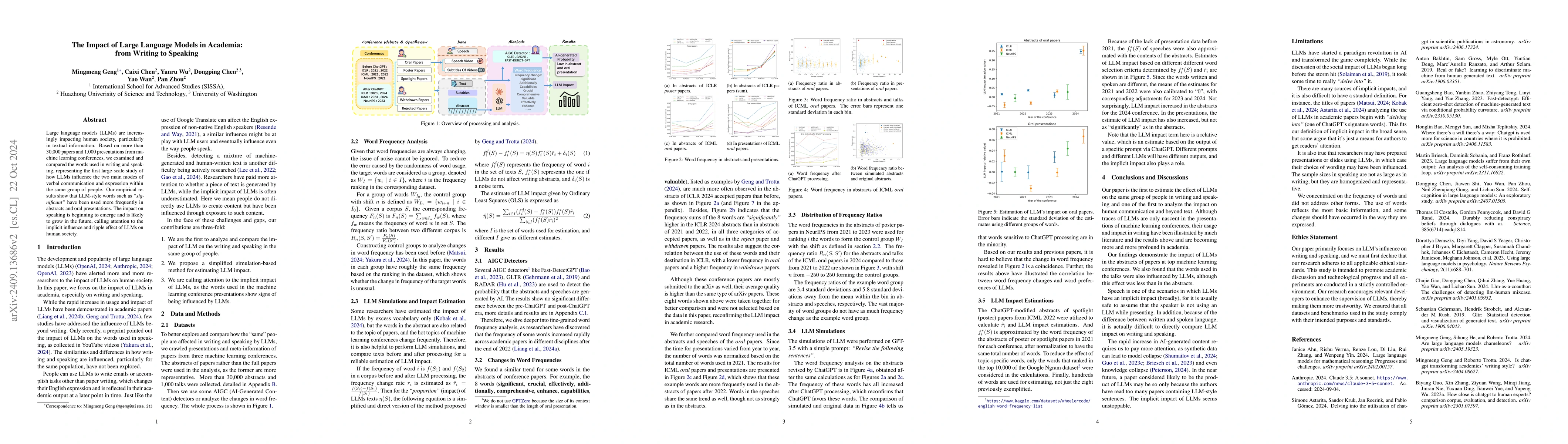 Thumbnail for The Impact of Large Language Models in Academia: from Writing to
  Speaking