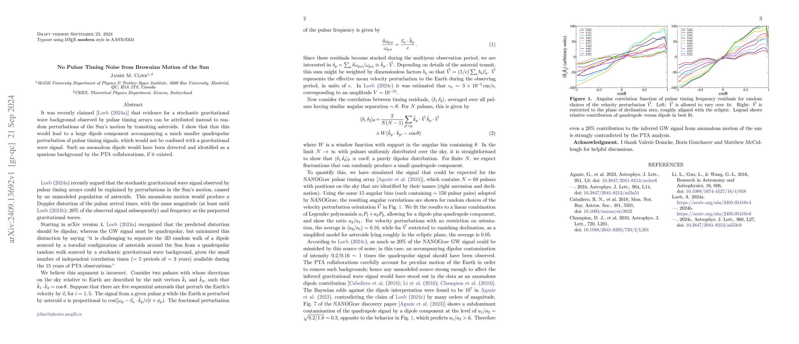 Thumbnail for No Pulsar Timing Noise from Brownian Motion of the Sun