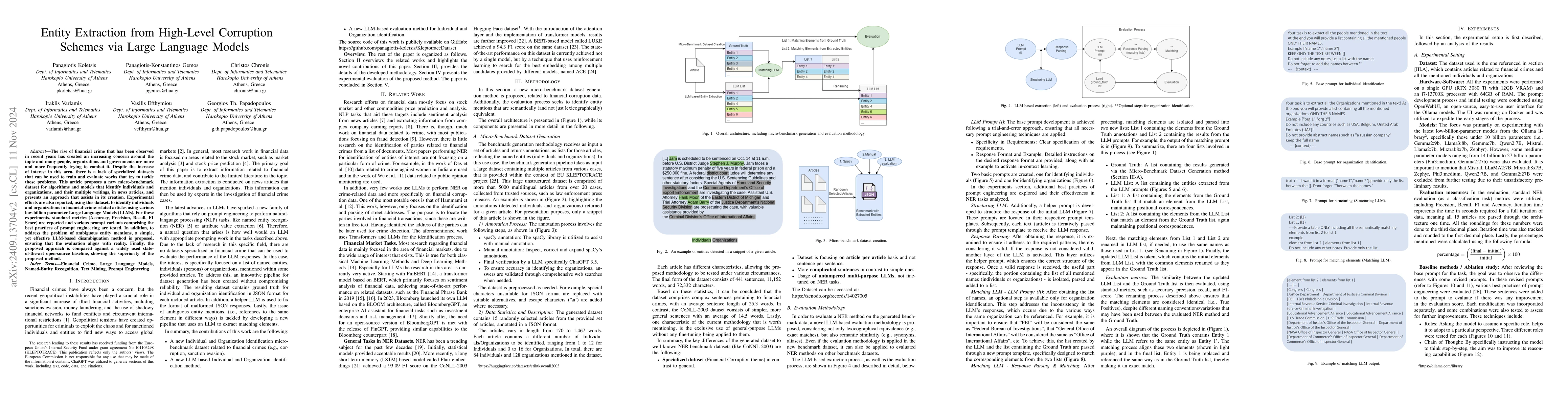 Thumbnail for Entity Extraction from High-Level Corruption Schemes via Large Language
  Models