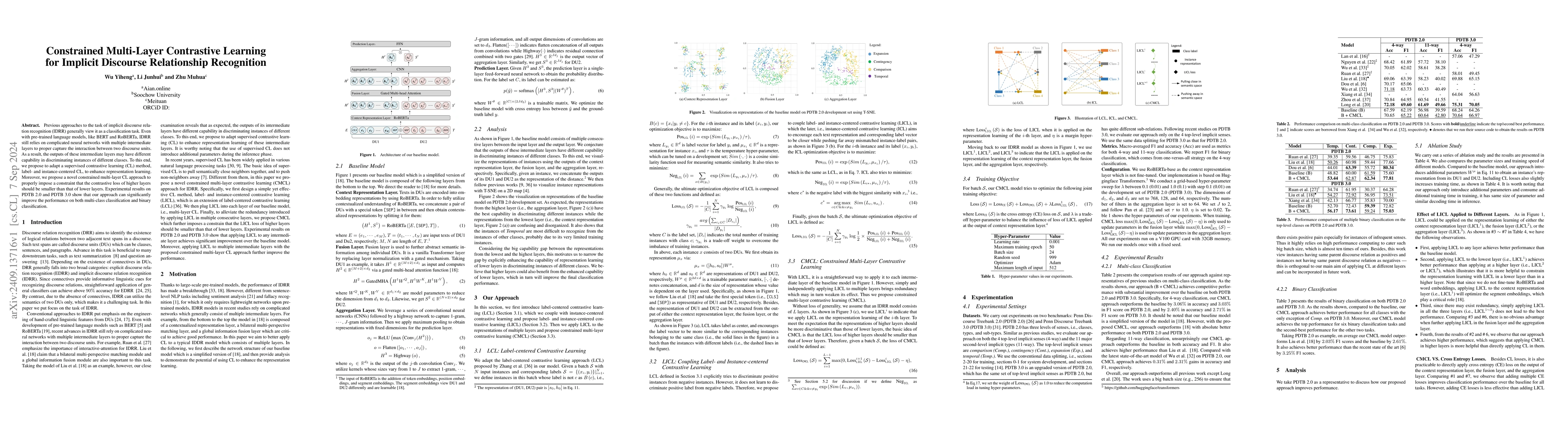 Thumbnail for Constrained Multi-Layer Contrastive Learning for Implicit Discourse
  Relationship Recognition