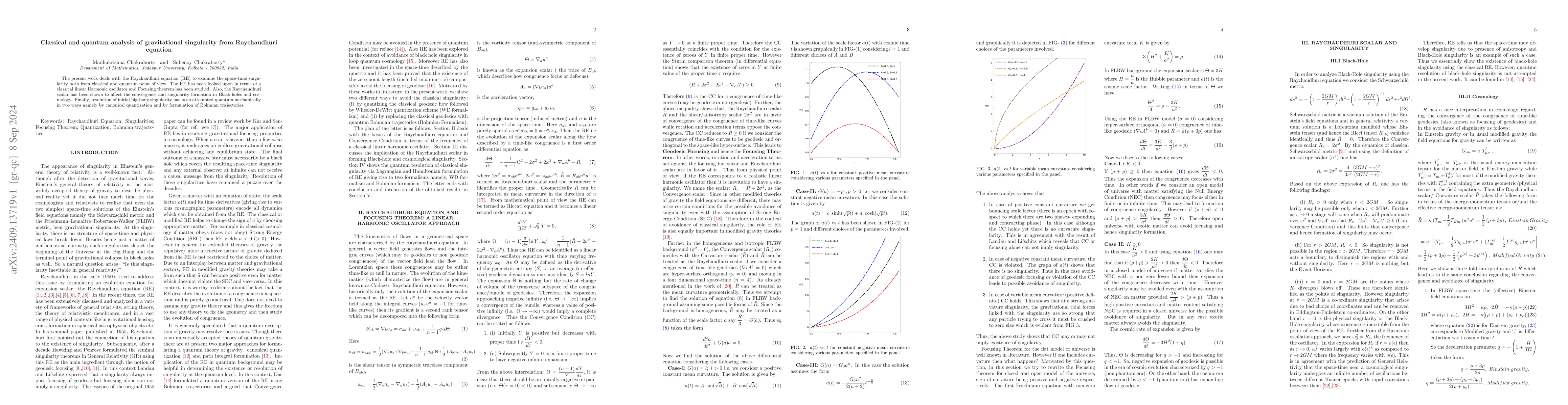 Thumbnail for Classical and quantum analysis of gravitational singularity from
  Raychaudhuri equation