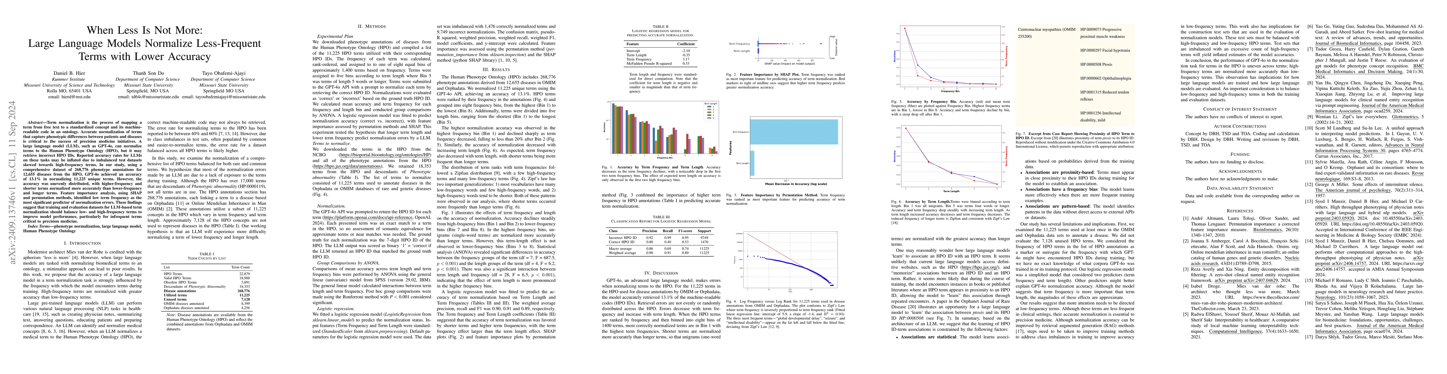 Thumbnail for When Less Is Not More: Large Language Models Normalize Less-Frequent
  Terms with Lower Accuracy