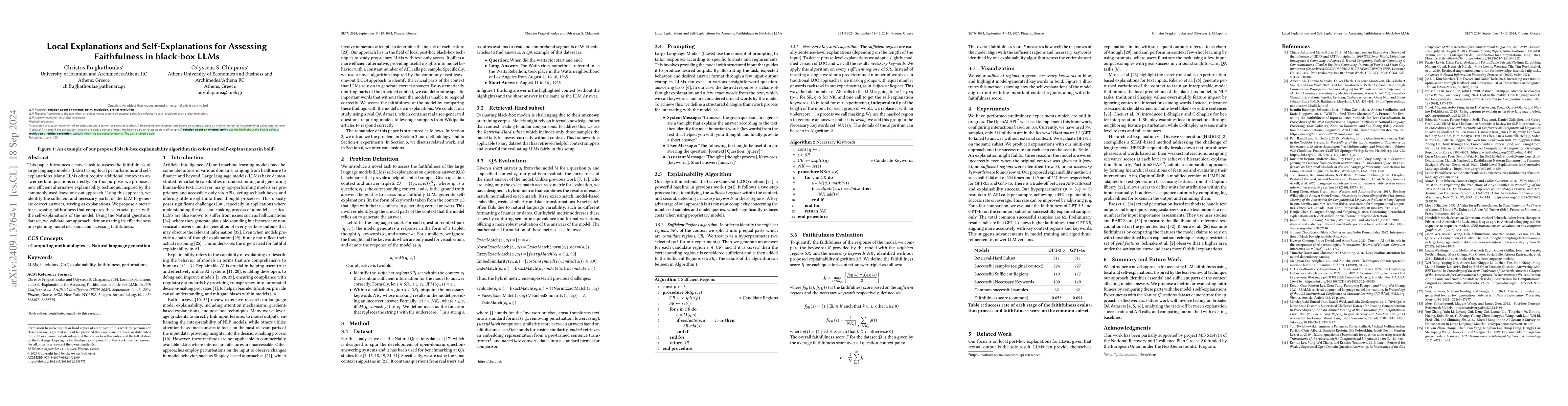 Thumbnail for Local Explanations and Self-Explanations for Assessing Faithfulness in
  black-box LLMs