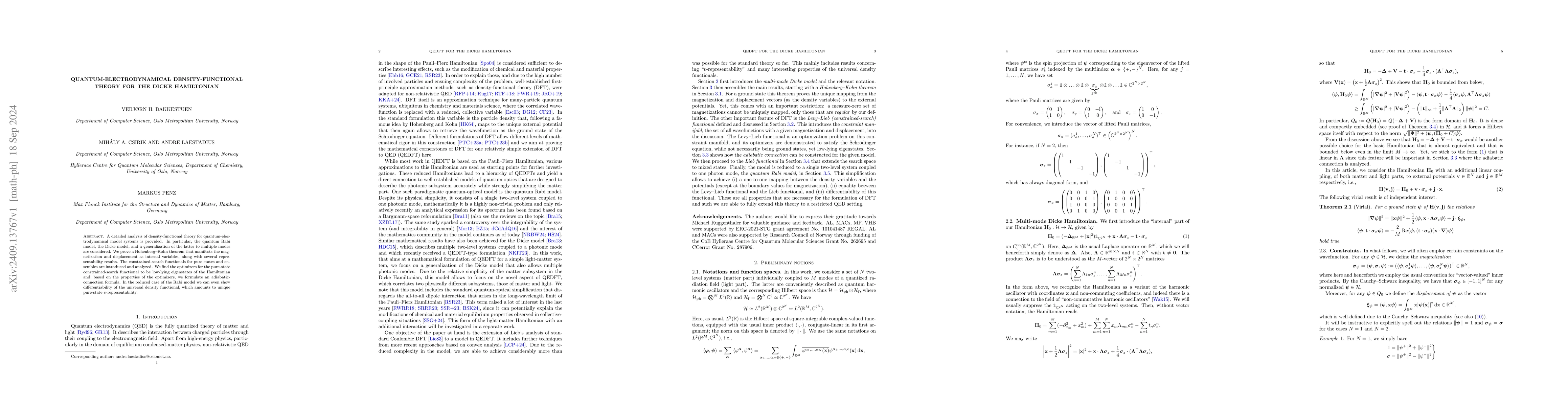 Thumbnail for Quantum-electrodynamical density-functional theory for the Dicke
  Hamiltonian