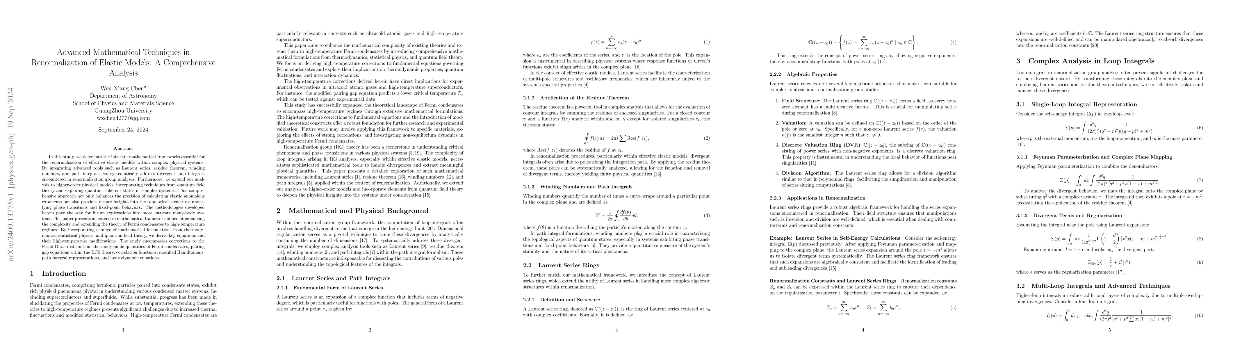 Thumbnail for Advanced Mathematical Techniques in Renormalization of Elastic Models: A
  Comprehensive Analysis