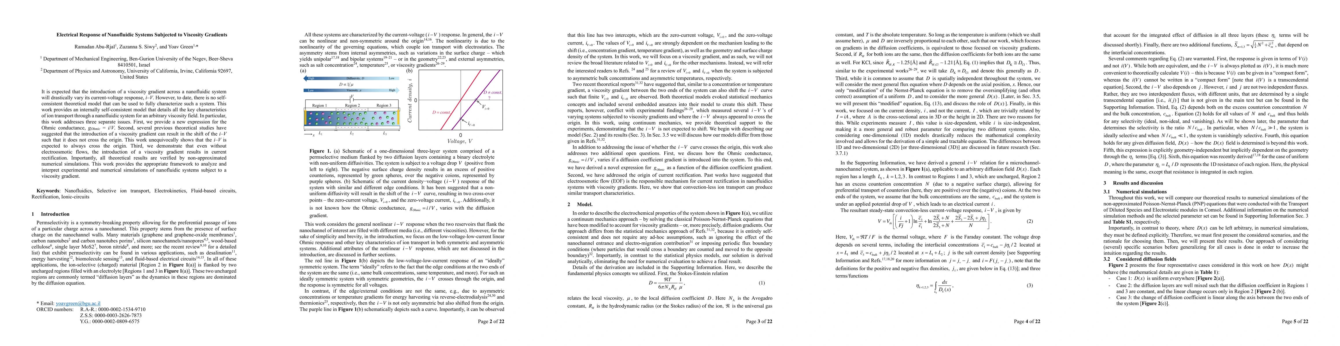 Thumbnail for Electrical Response of Nanofluidic Systems Subjected to Viscosity
  Gradients