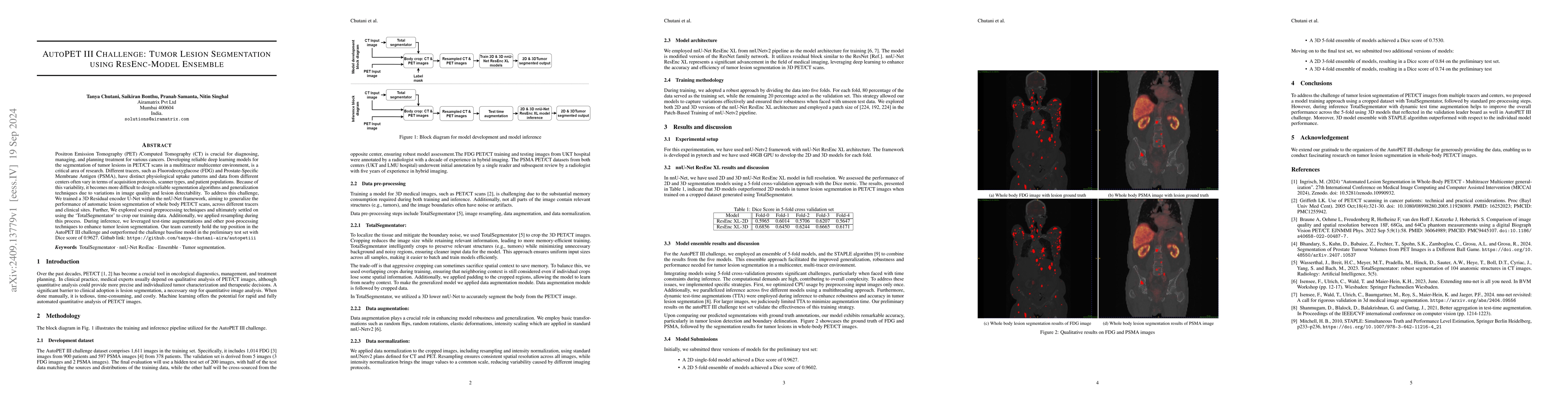 Thumbnail for AutoPET III Challenge: Tumor Lesion Segmentation using ResEnc-Model
  Ensemble
