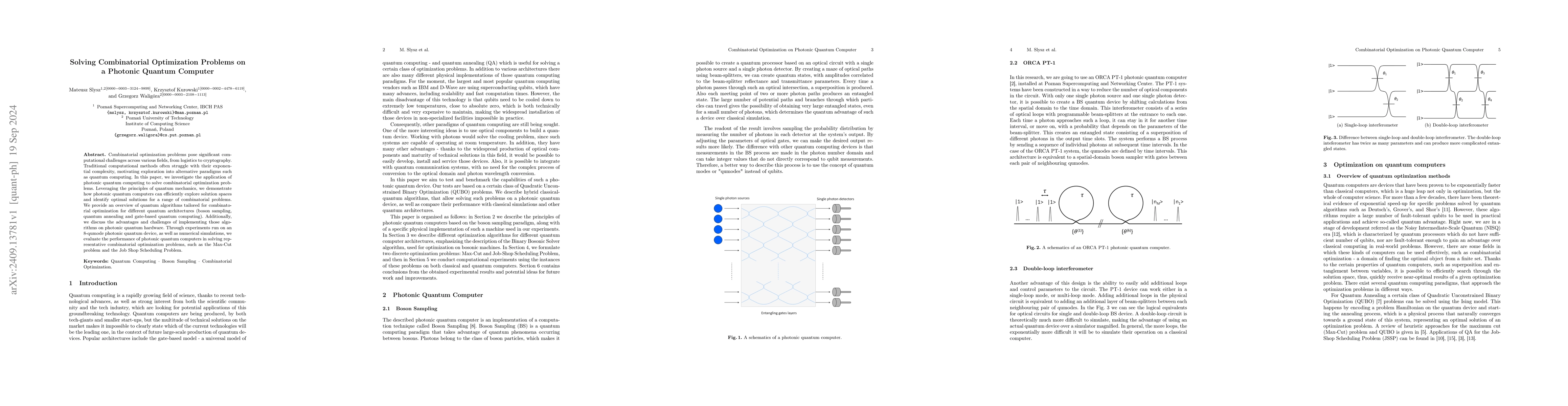 Thumbnail for Solving Combinatorial Optimization Problems on a Photonic Quantum
  Computer