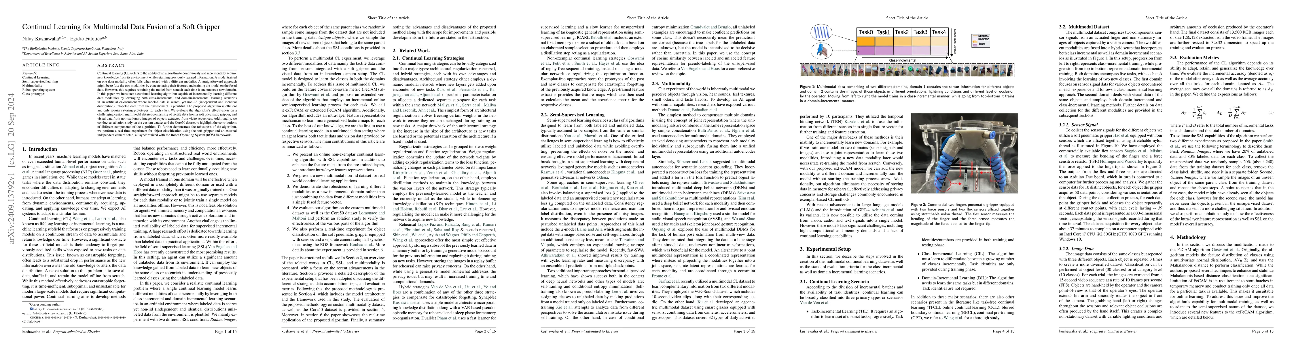 Thumbnail for Continual Learning for Multimodal Data Fusion of a Soft Gripper