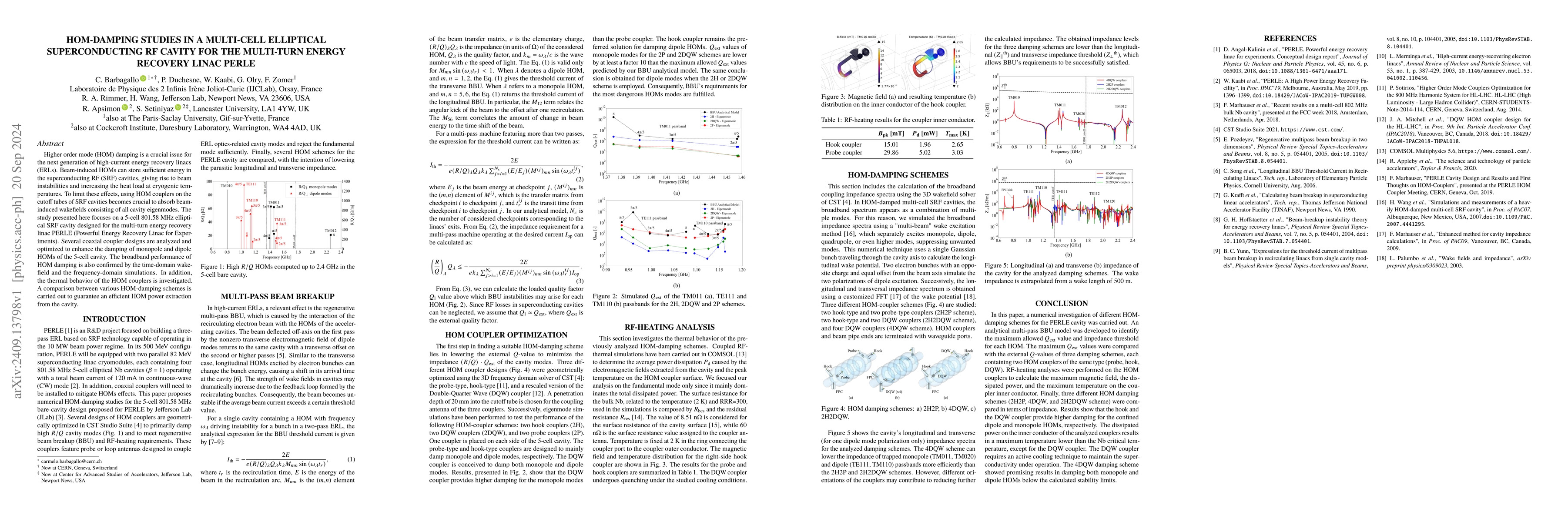 Thumbnail for HOM-Damping Studies in a Multi-Cell Elliptical Superconducting RF Cavity
  for the Multi-Turn Energy Recovery Linac PERLE