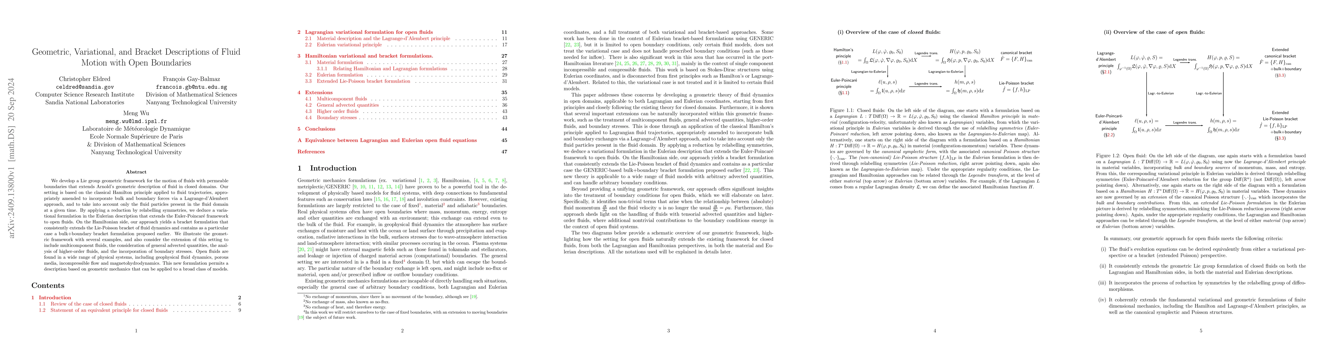 Thumbnail for Geometric, Variational, and Bracket Descriptions of Fluid Motion with
  Open Boundaries