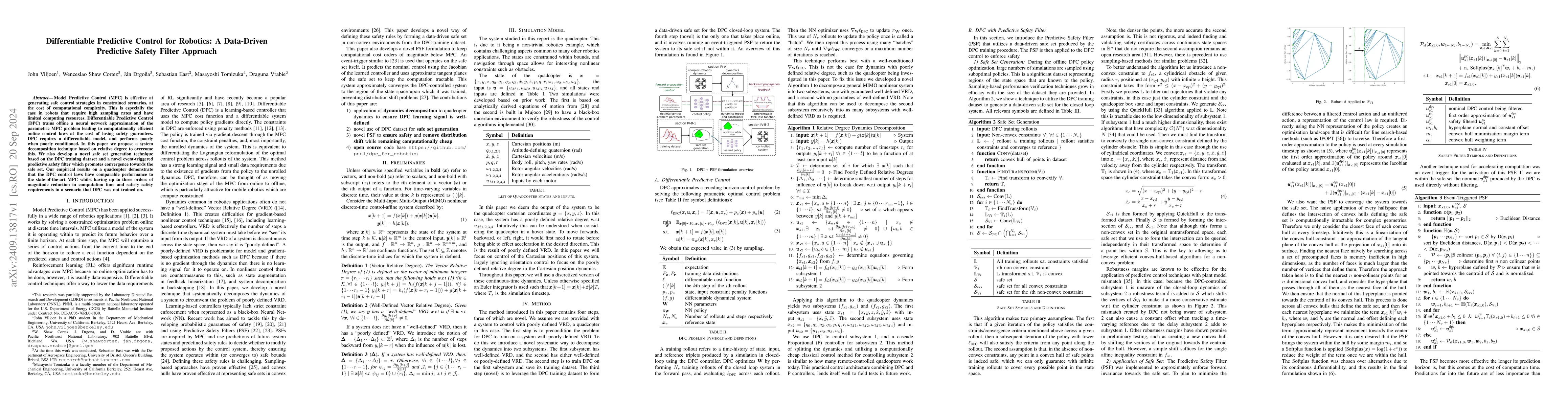 Thumbnail for Differentiable Predictive Control for Robotics: A Data-Driven Predictive
  Safety Filter Approach