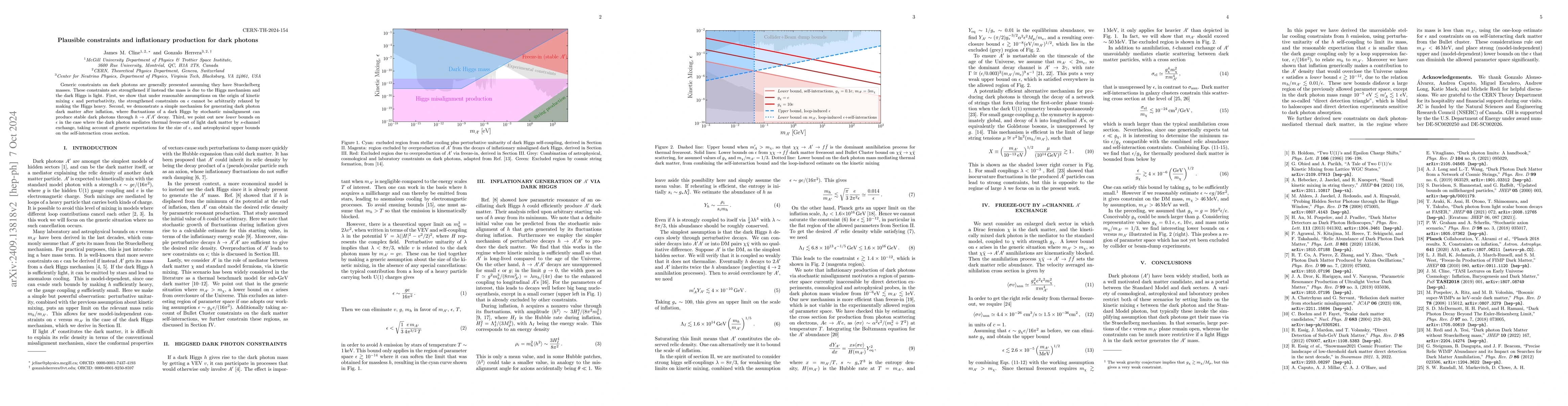 Thumbnail for Plausible constraints and inflationary production for dark photons