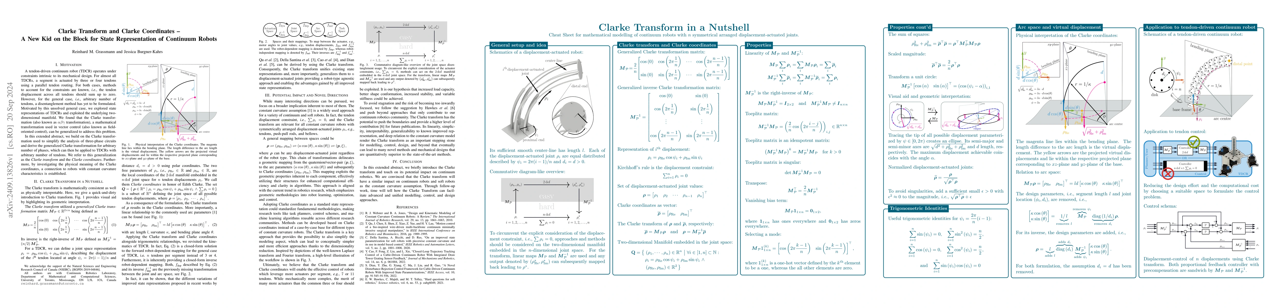 Thumbnail for Clarke Transform and Clarke Coordinates -- A New Kid on the Block for
  State Representation of Continuum Robots
