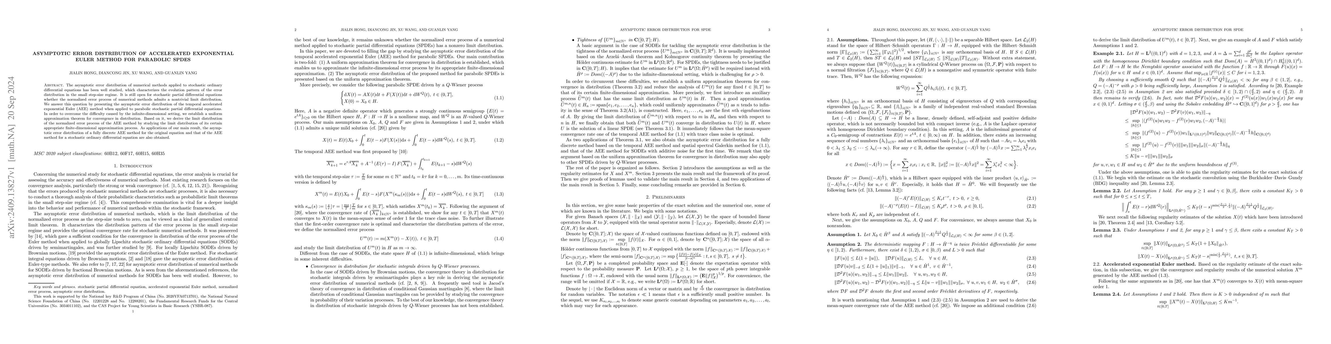 Thumbnail for Asymptotic error distribution of accelerated exponential Euler method
  for parabolic SPDEs