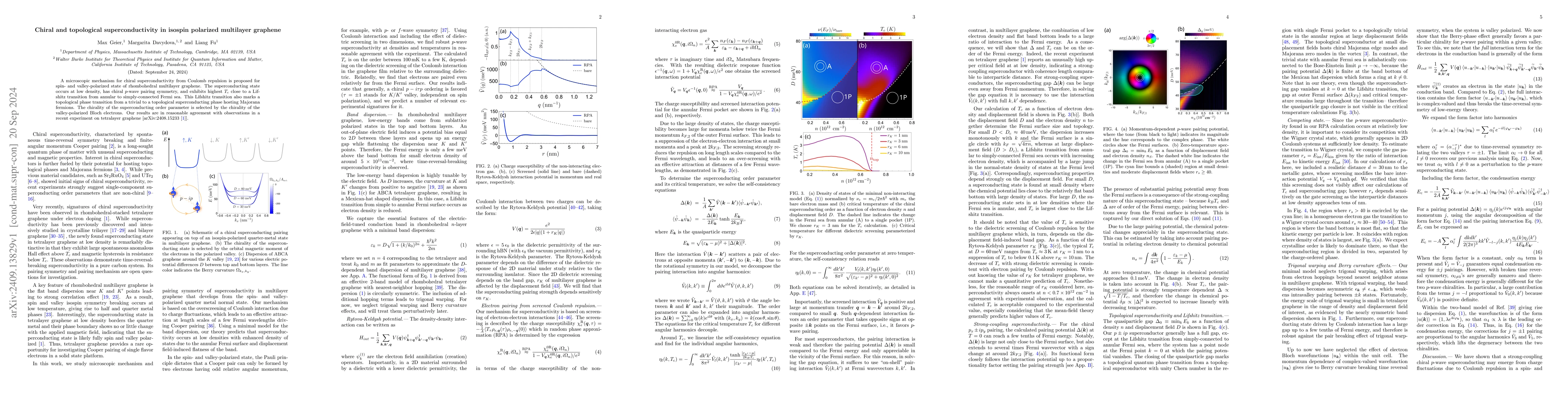 Thumbnail for Chiral and topological superconductivity in isospin polarized multilayer
  graphene