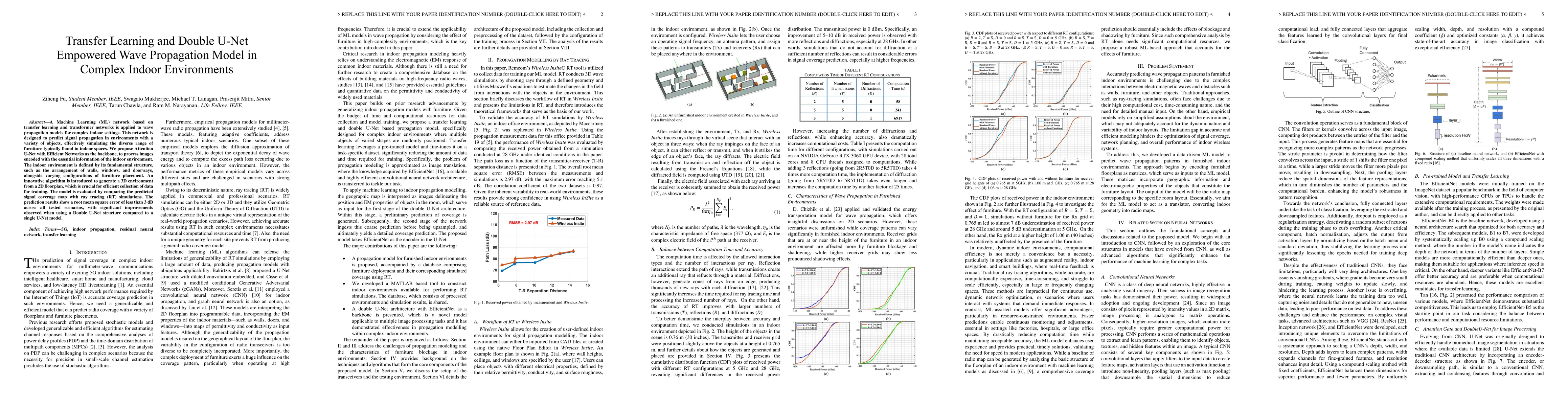 Thumbnail for Transfer Learning and Double U-Net Empowered Wave Propagation Model in
  Complex Indoor Environment