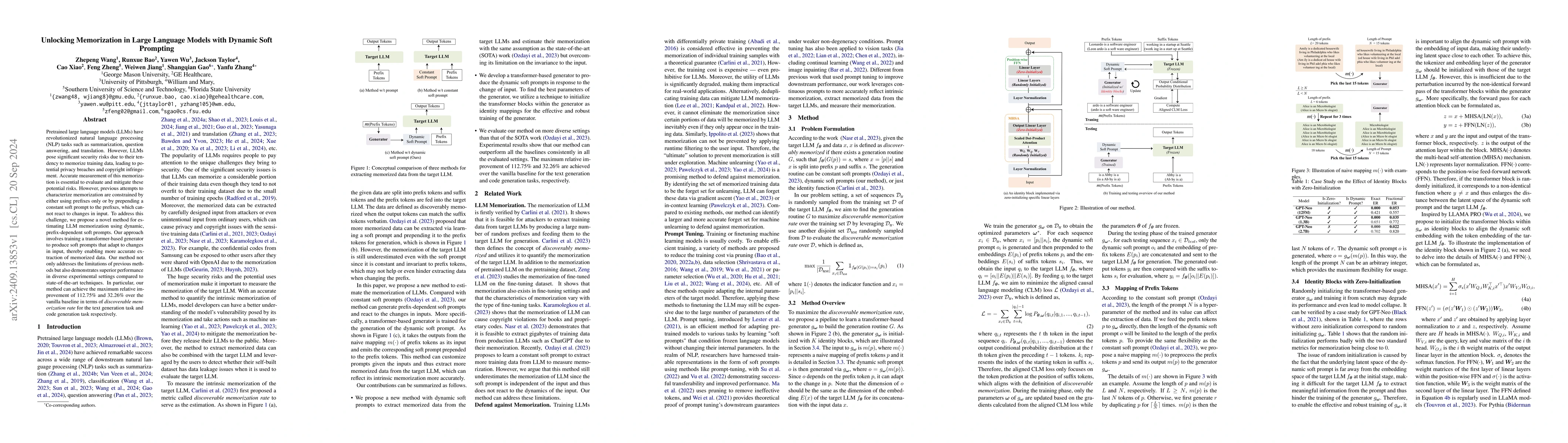 Thumbnail for Unlocking Memorization in Large Language Models with Dynamic Soft
  Prompting