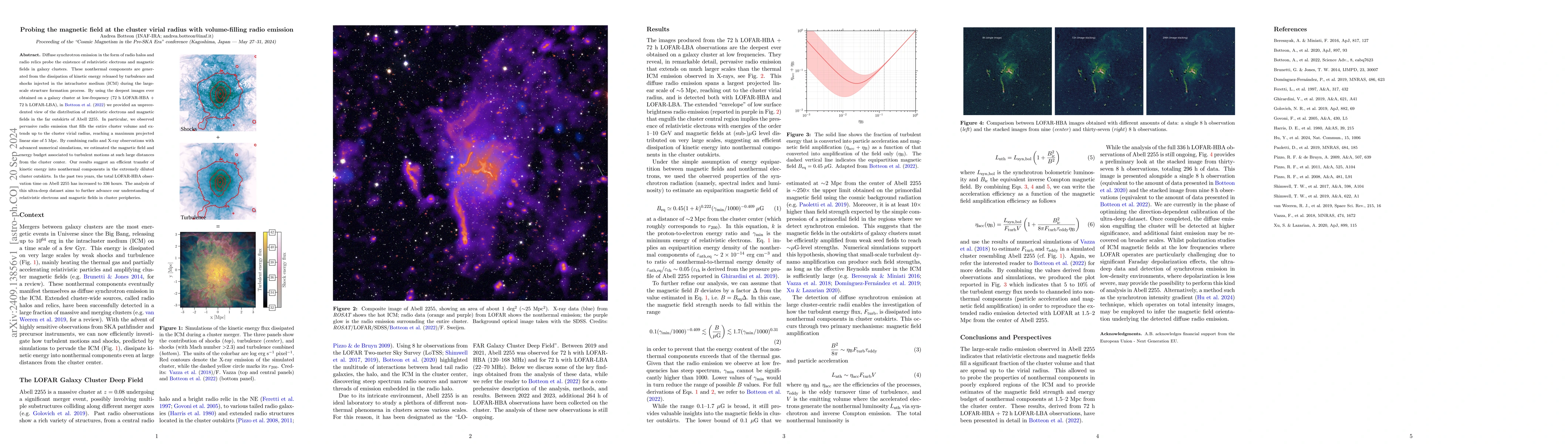 Thumbnail for Probing the magnetic field at the cluster virial radius with
  volume-filling radio emission