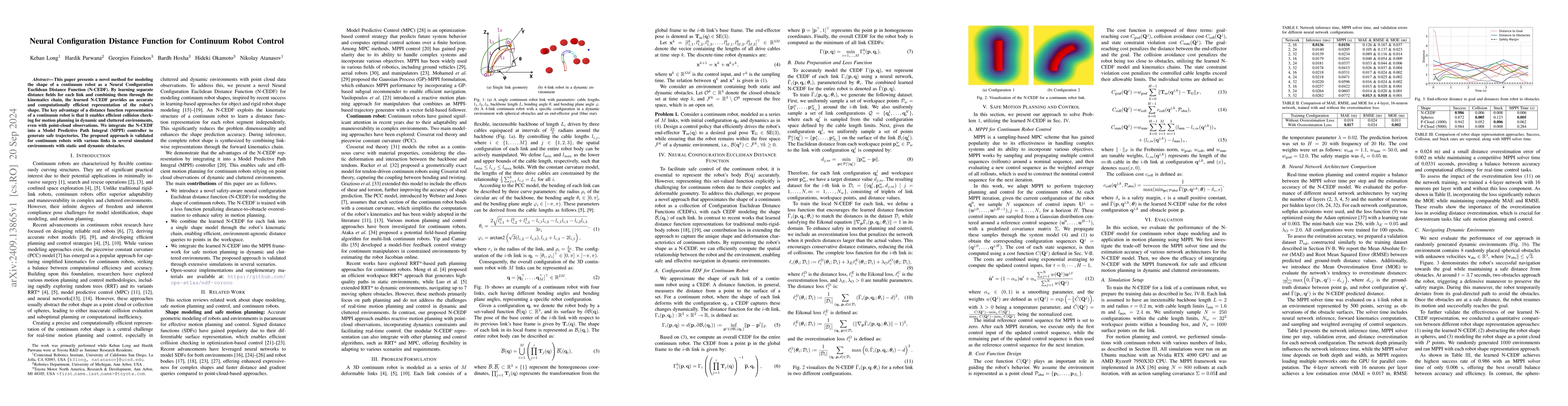 Thumbnail for Neural Configuration Distance Function for Continuum Robot Control