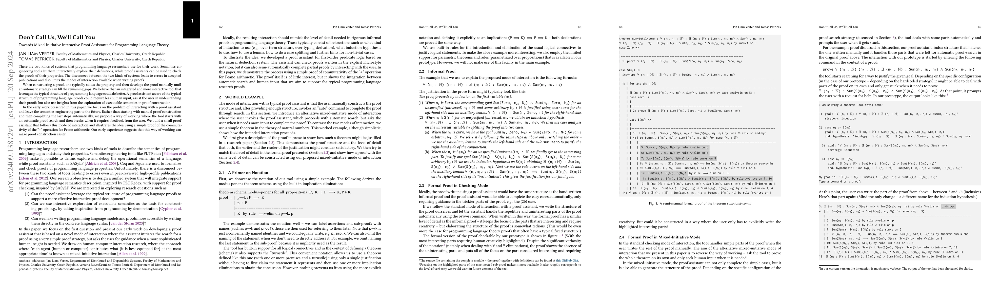 Thumbnail for Don't Call Us, We'll Call You: Towards Mixed-Initiative Interactive
  Proof Assistants for Programming Language Theory