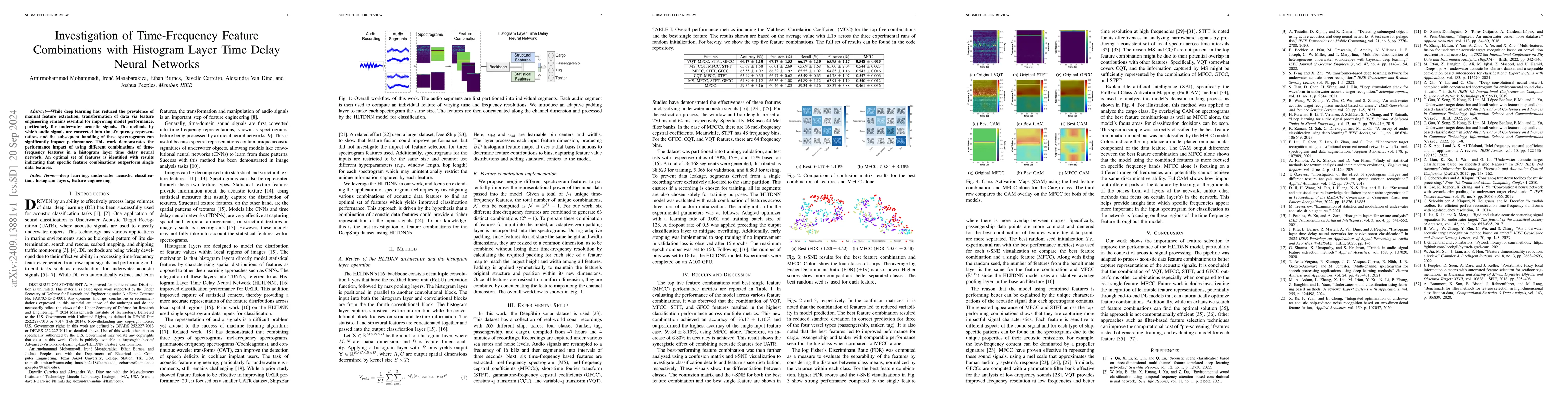 Thumbnail for Investigation of Time-Frequency Feature Combinations with Histogram
  Layer Time Delay Neural Networks